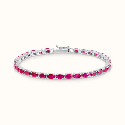 Ruby Oval Tennis Bracelet - AVIR New York