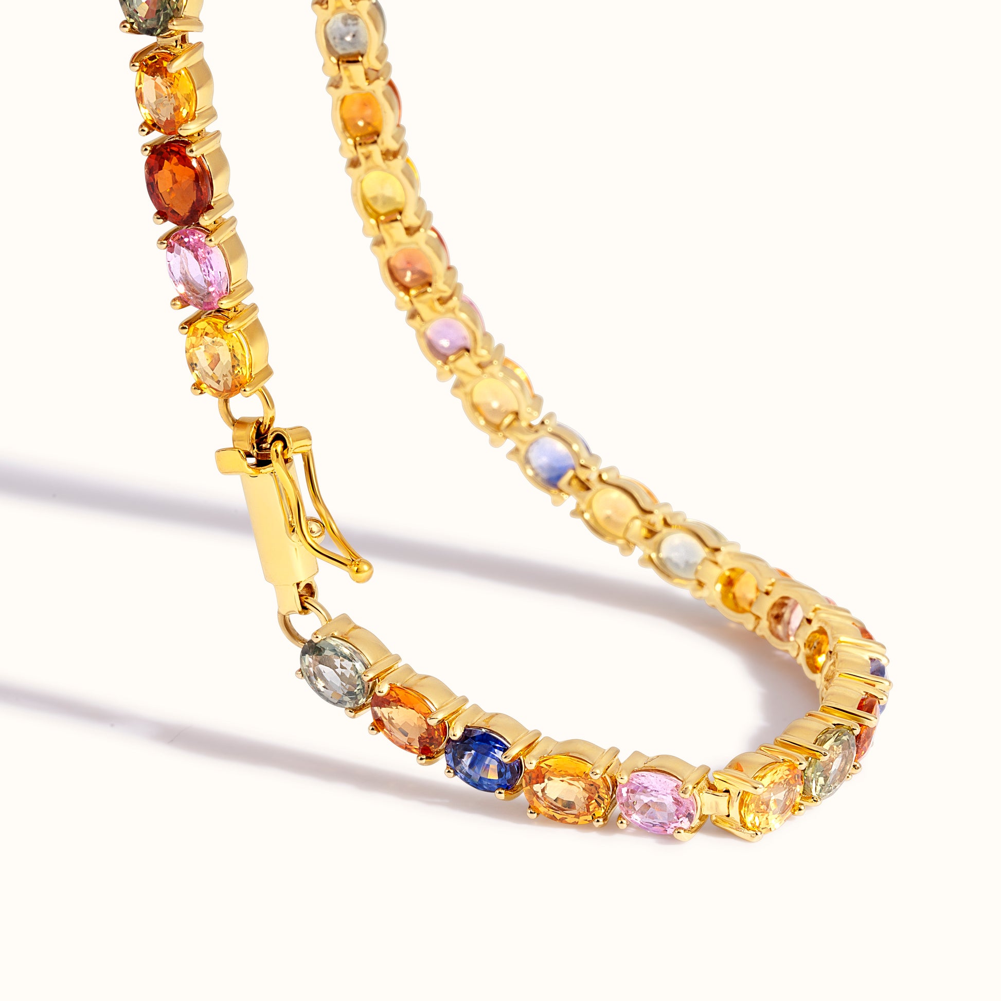 Muticolour Sapphire Oval Tennis Bracelet - AVIR New York