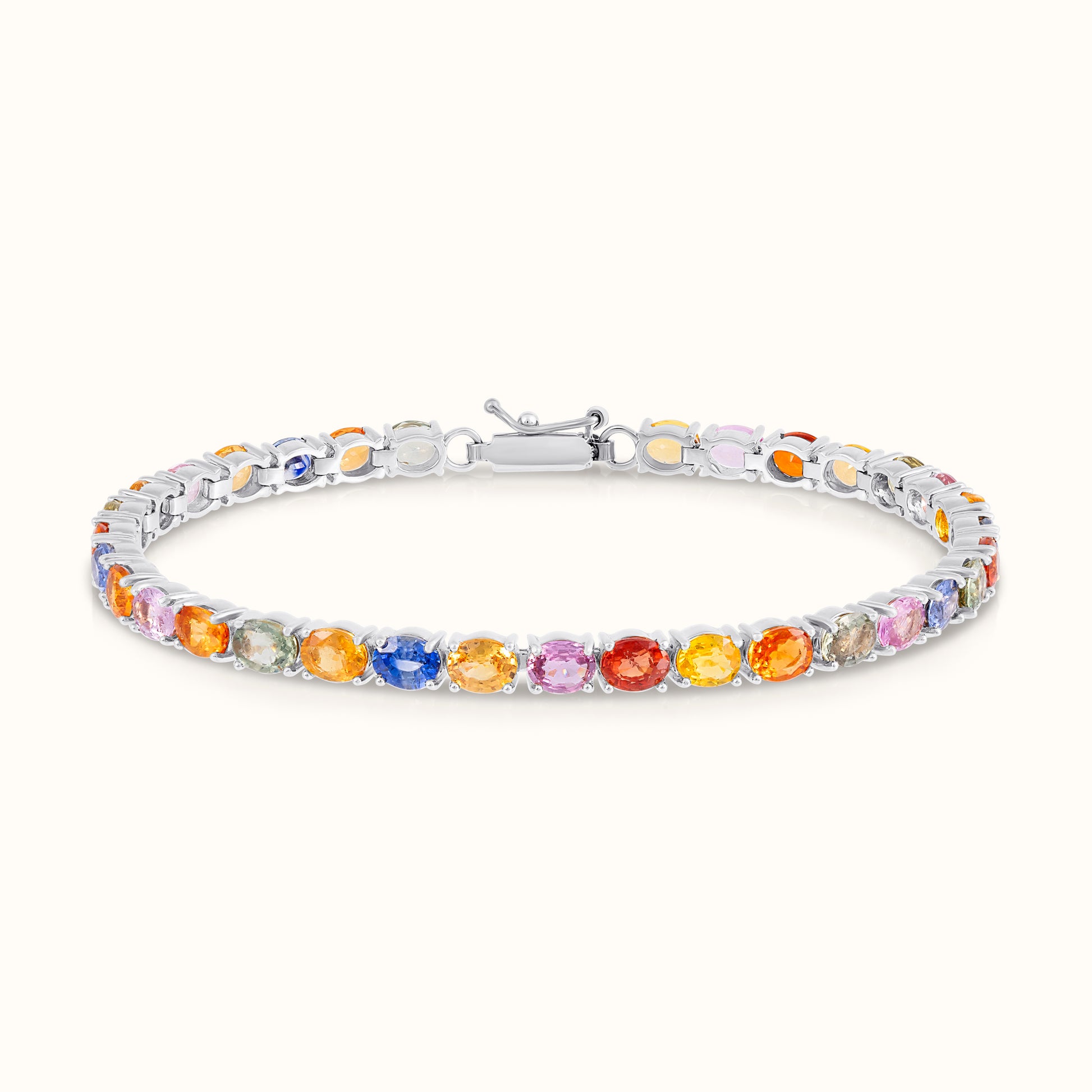 Muticolour Sapphire Oval Tennis Bracelet - AVIR New York