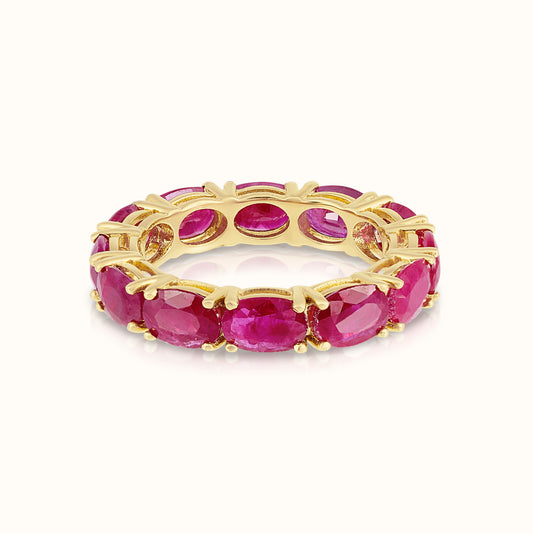 East West Ruby Oval Eternity Ring - AVIR New York