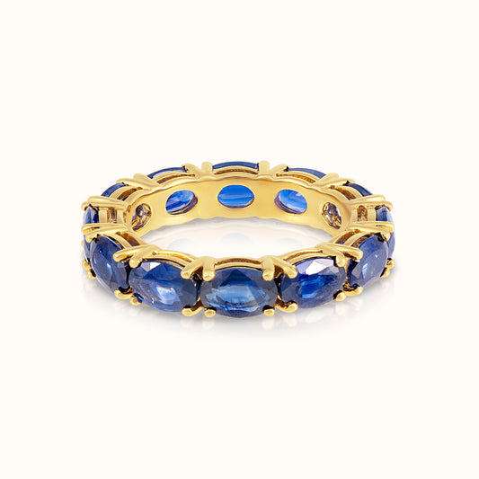 East West Sapphire Oval Eternity Ring - AVIR New York