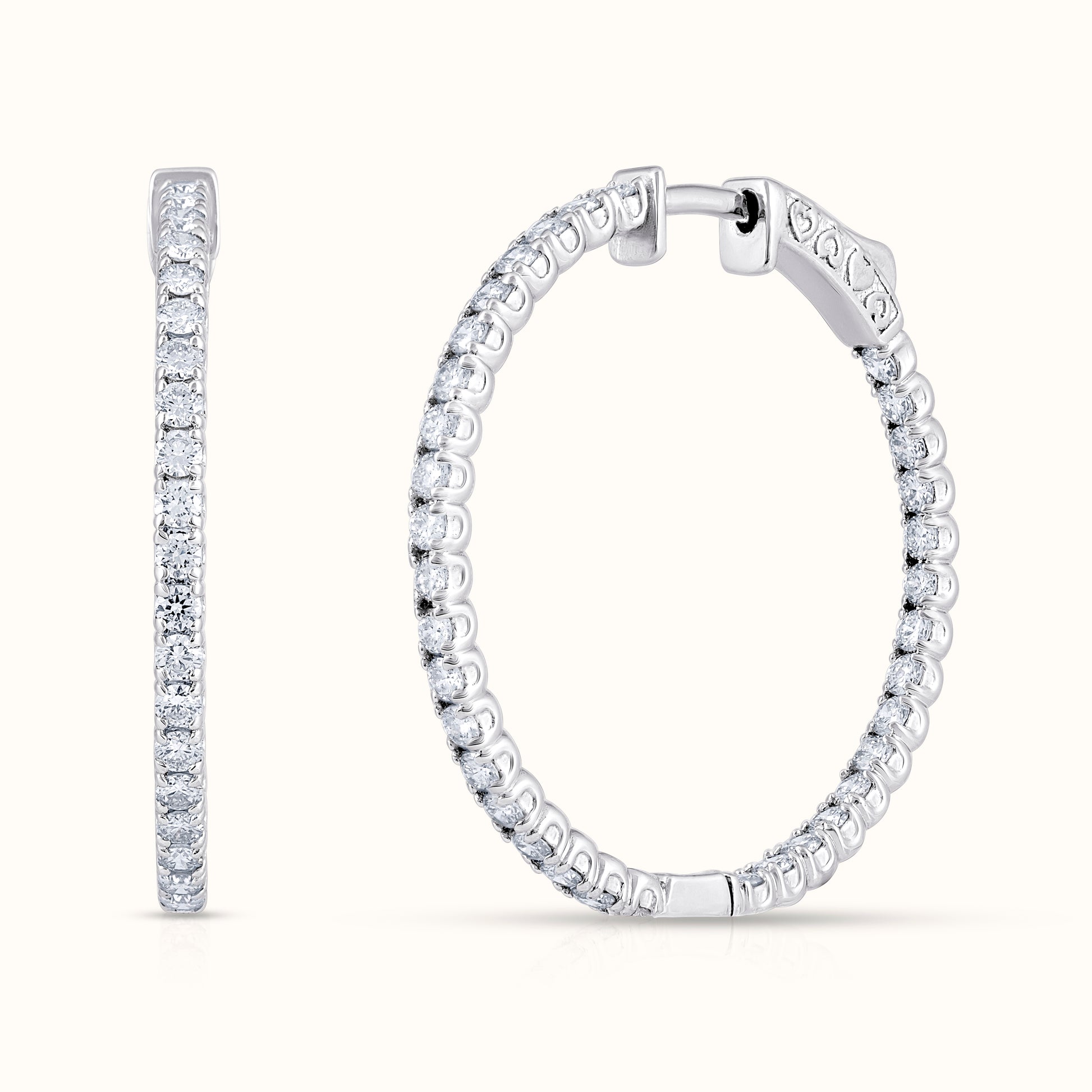 Classic Natural Diamond Hoop Earrings - AVIR New York