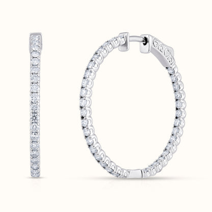 Classic Natural Diamond Hoop Earrings - AVIR New York