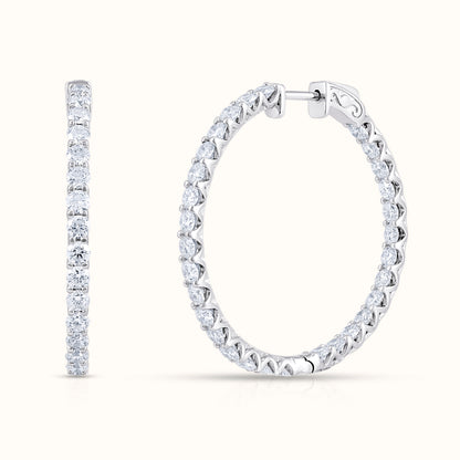 Classic Natural Diamond Hoop Earrings - AVIR New York