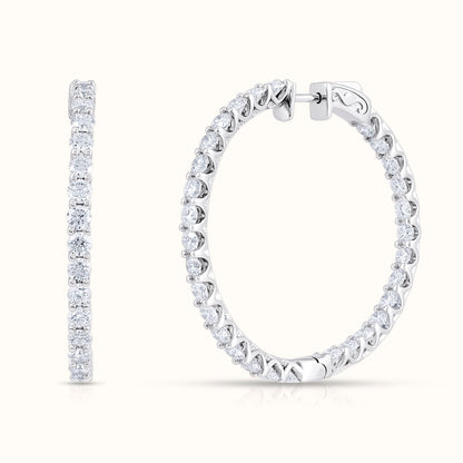 Classic Natural Diamond Hoop Earrings - AVIR New York