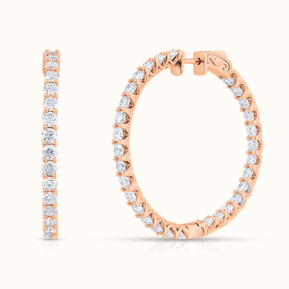 Classic Natural Diamond Hoop Earrings - AVIR New York
