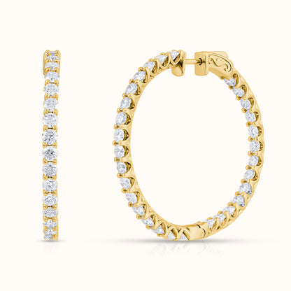 Classic Natural Diamond Hoop Earrings - AVIR New York