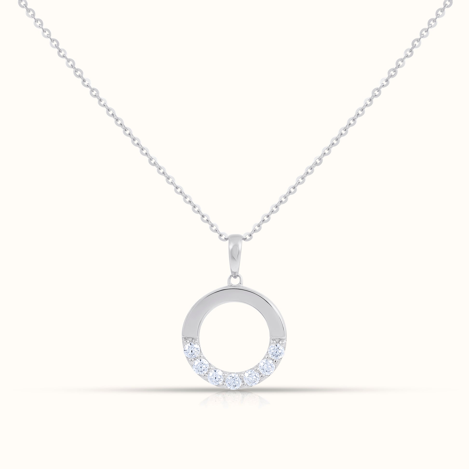 Circle Half Natural Diamond Necklace - AVIR New York