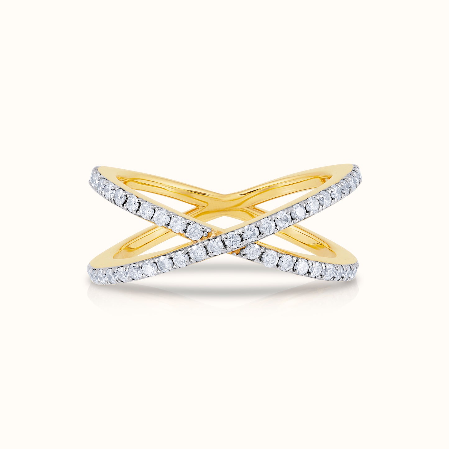 Criss Cross Half Way Natural Diamond Ring - AVIR New York