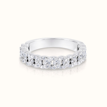 Halfway Cuban Natural Diamond Ring - AVIR New York