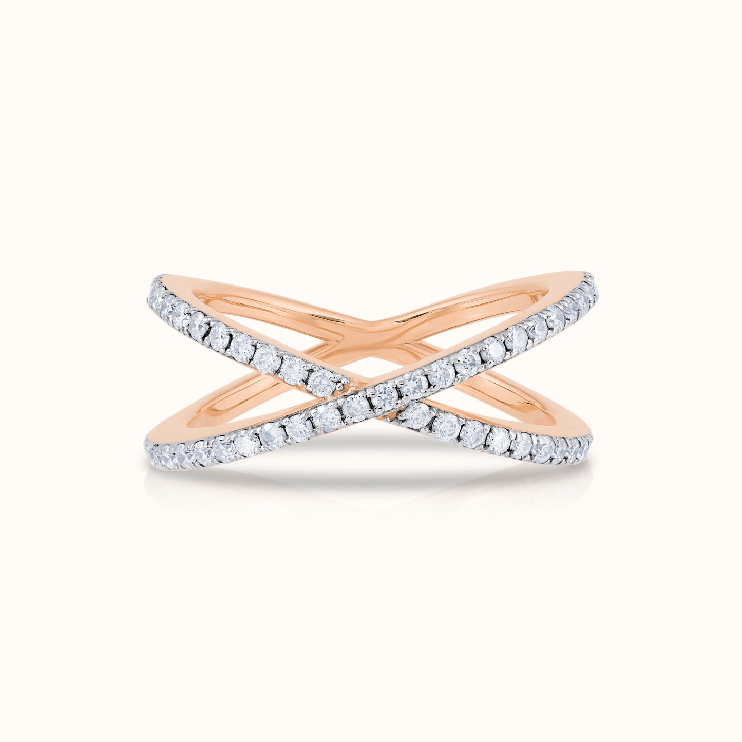 Criss Cross Half Way Natural Diamond Ring - AVIR New York