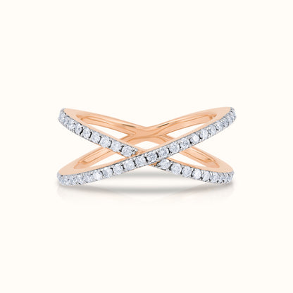 Criss Cross Half Way Natural Diamond Ring - AVIR New York
