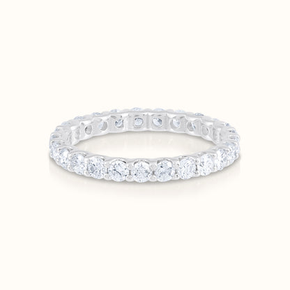 4 Prong Lab Grown Diamond Solitaire 16 Inch Necklace and Full Eternity Ring Set - AVIR New York