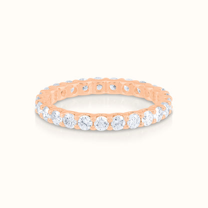 4 Prong Lab Grown Diamond Solitaire 16 Inch Necklace and Full Eternity Ring Set - AVIR New York