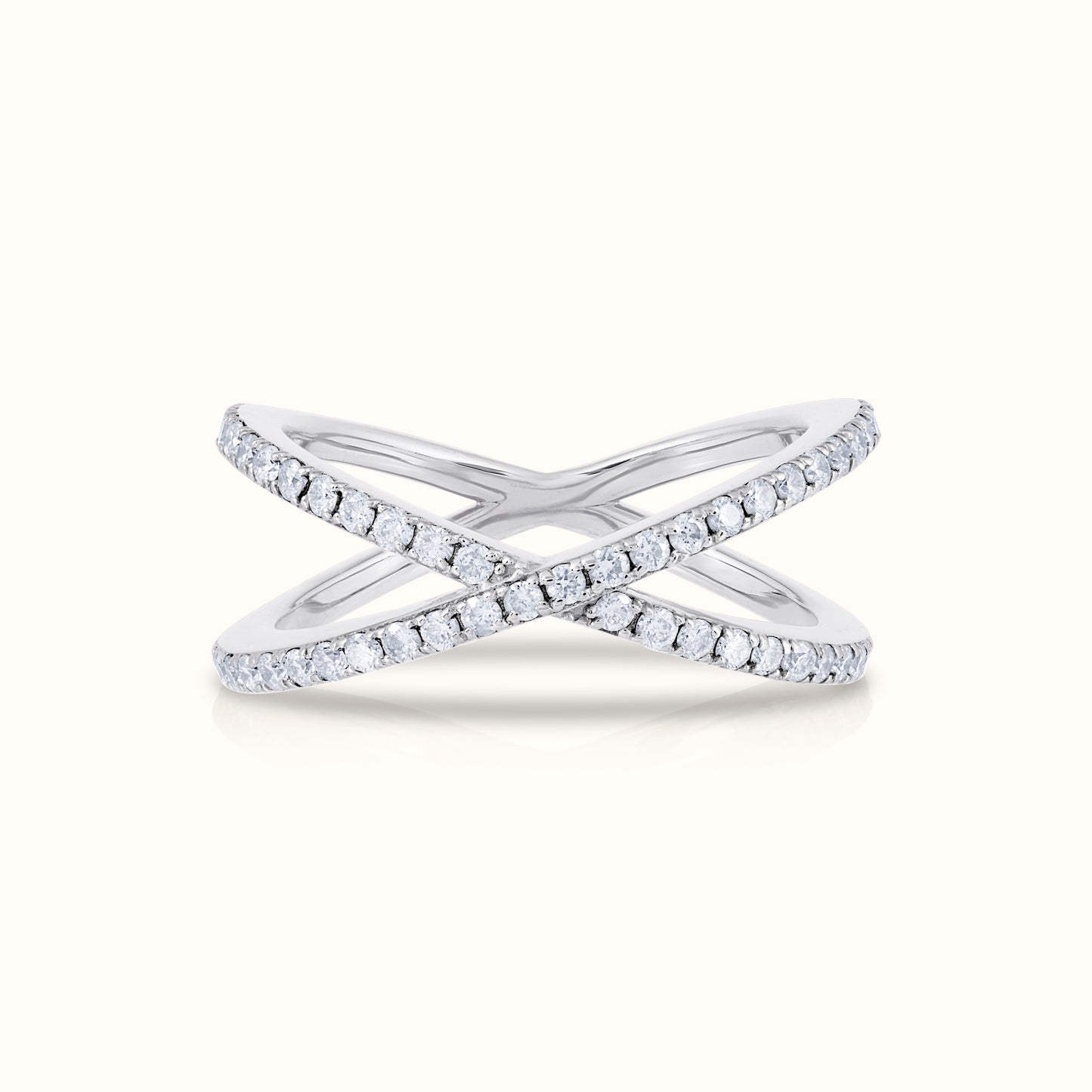 Criss Cross Half Way Natural Diamond Ring - AVIR New York