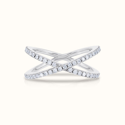 Criss Cross Half Way Natural Diamond Ring - AVIR New York