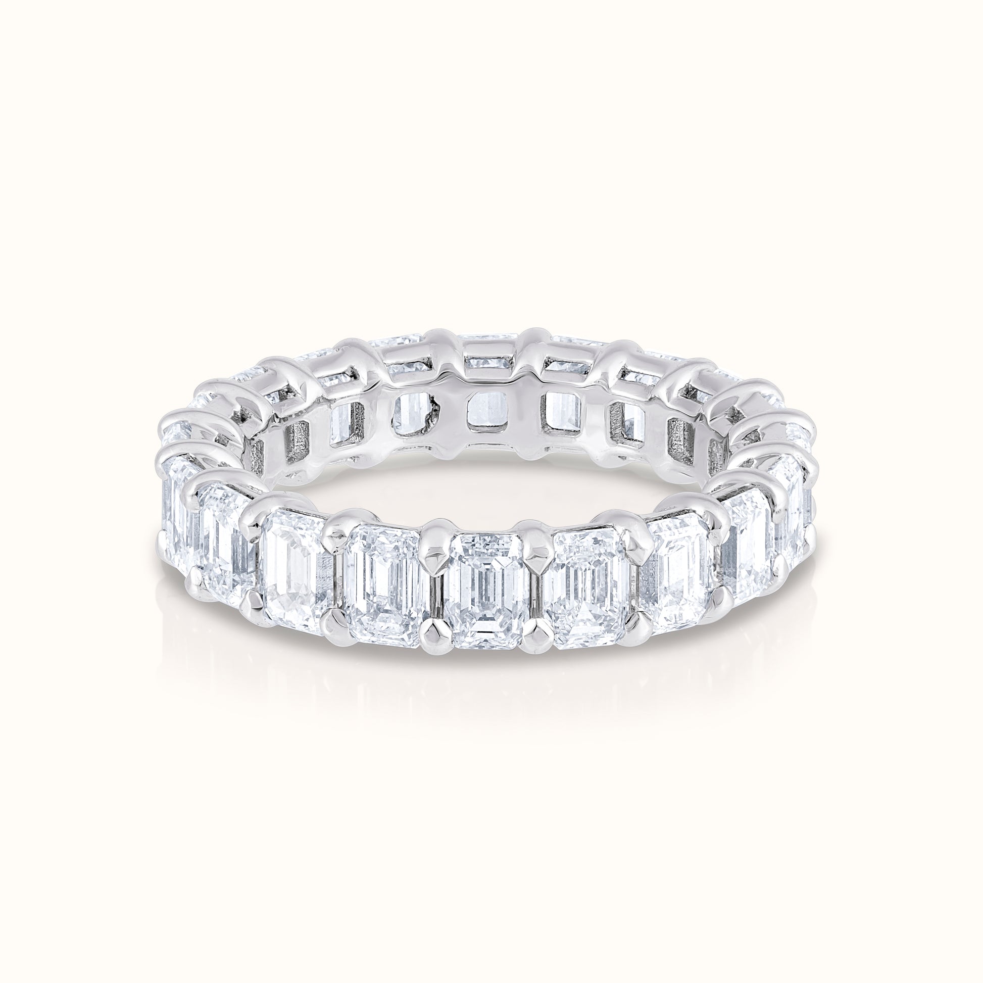 4.50 Carat Emerald Full Eternity Natural Diamond Band - AVIR New York
