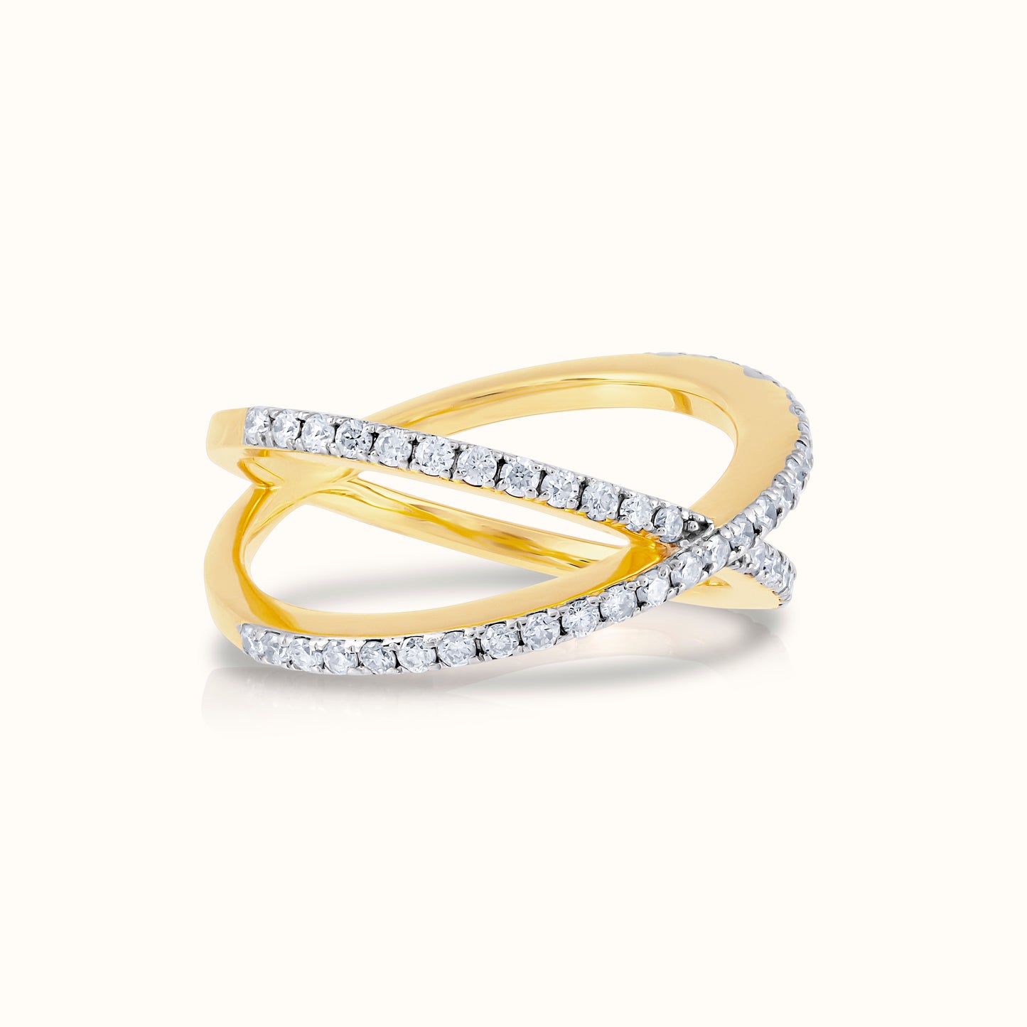 Criss Cross Half Way Natural Diamond Ring - AVIR New York
