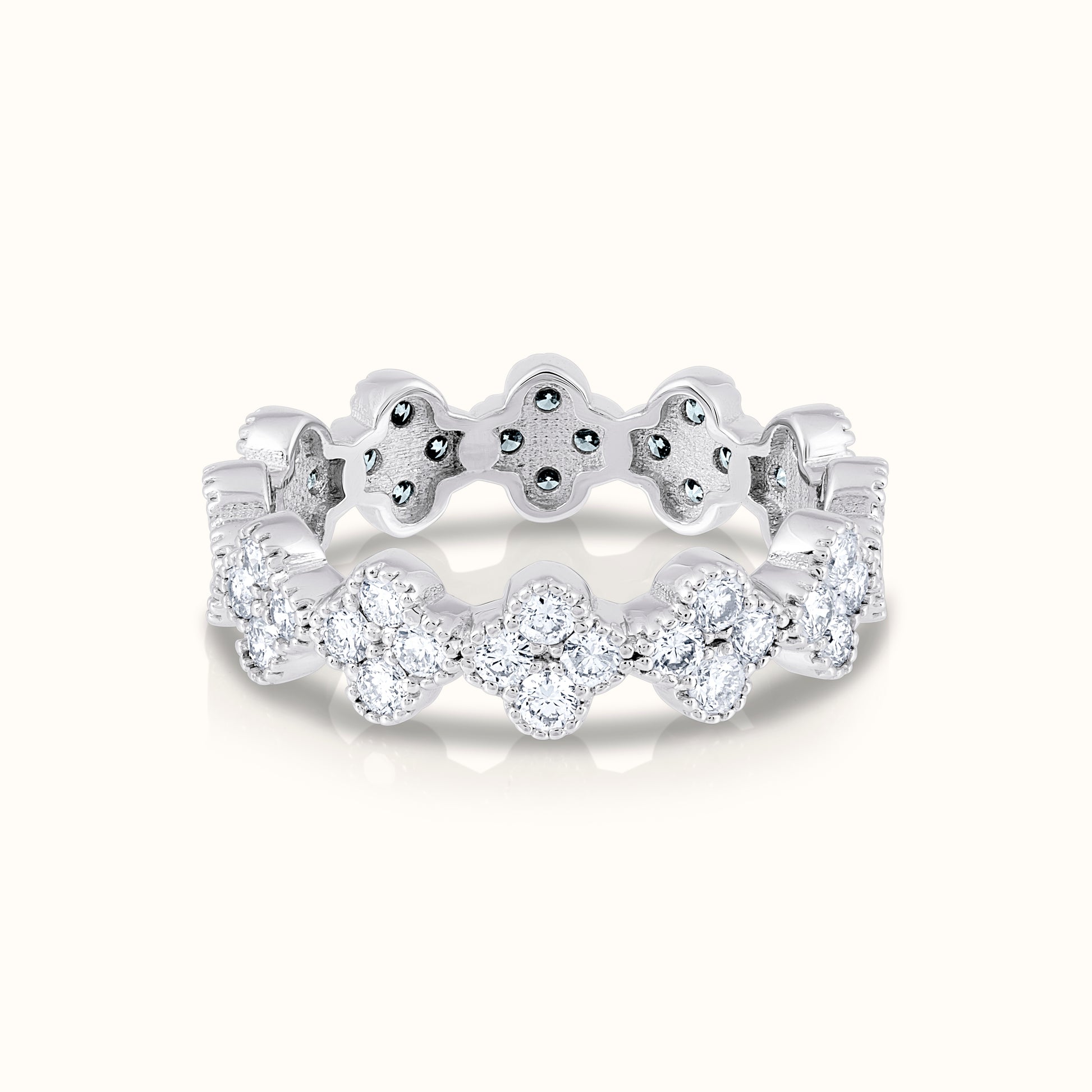 Flower Cluster Natural Diamond Eternity Ring - AVIR New York