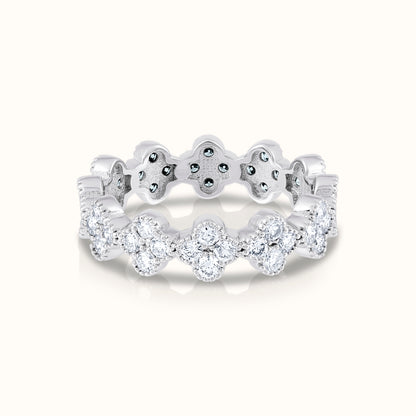 Flower Cluster Natural Diamond Eternity Ring - AVIR New York
