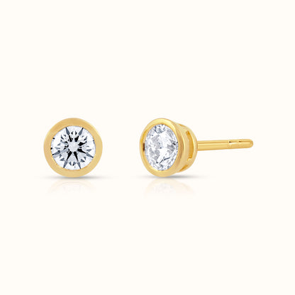 Bezel Set Lab Grown Diamond Solitaire 16 Inch Necklace, Stud Earrings and Bracelet Set - AVIR New York
