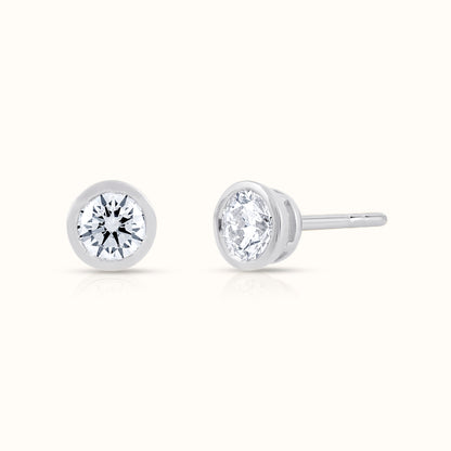 Bezel Set Lab Grown Diamond Solitaire 16 Inch Necklace, Stud Earrings and Bracelet Set - AVIR New York