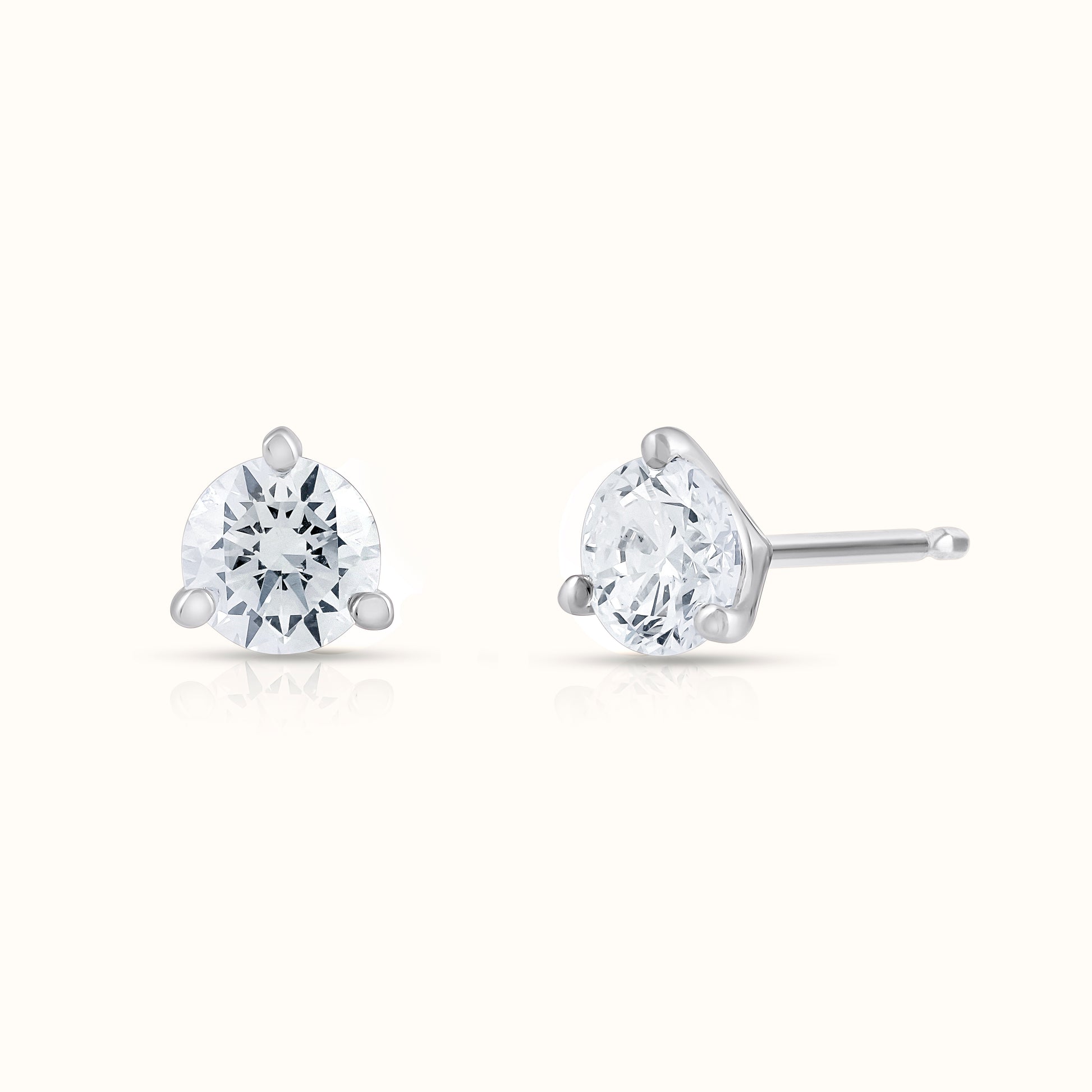 3 Prong Martini Setting IGI Certified Lab Grown Diamond Stud Earrings - AVIR New York