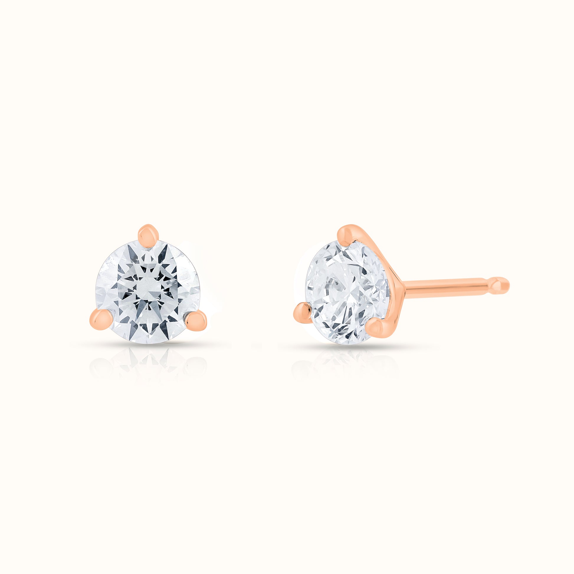 3 Prong Martini Setting IGI Certified Lab Grown Diamond Stud Earrings - AVIR New York