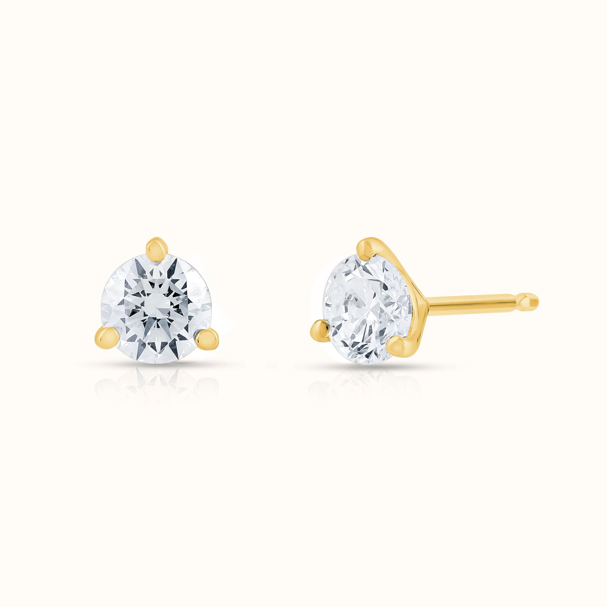 3 Prong Martini Setting IGI Certified Lab Grown Diamond Stud Earrings - AVIR New York