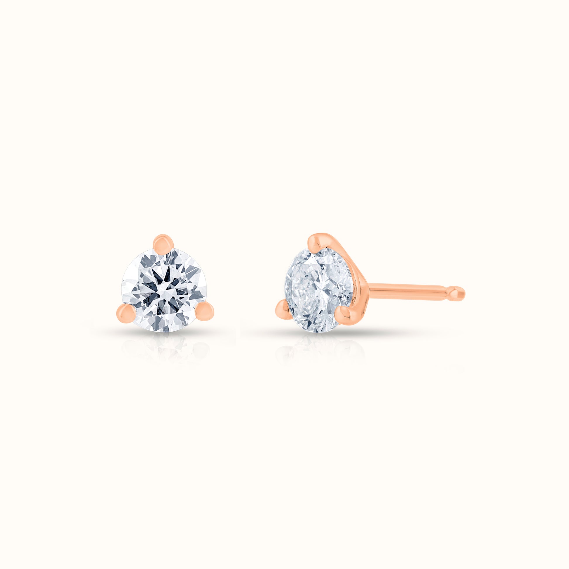 3 Prong Martini Setting IGI Certified Lab Grown Diamond Stud Earrings - AVIR New York