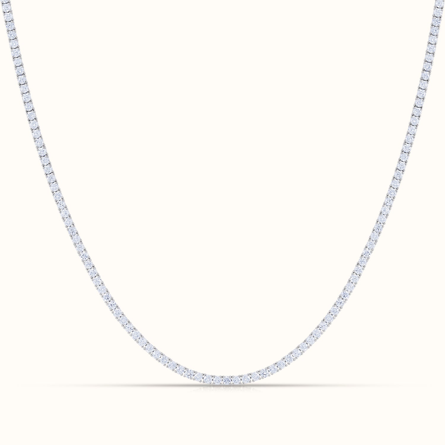 Classic 4 Prong Natural Diamond Tennis Necklace - AVIR New York
