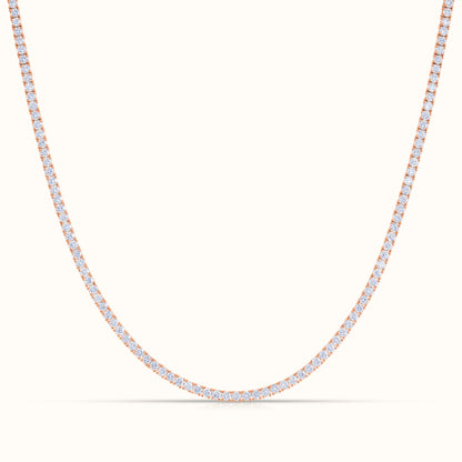 Classic 4 Prong Natural Diamond Tennis Necklace - AVIR New York