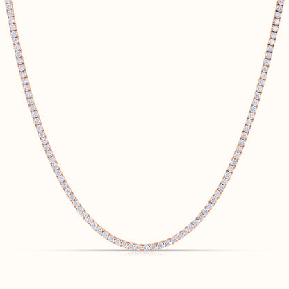 Classic 4 Prong Natural Diamond Tennis Necklace - AVIR New York