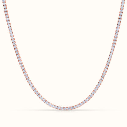 Classic 4 Prong Natural Diamond Tennis Necklace - AVIR New York