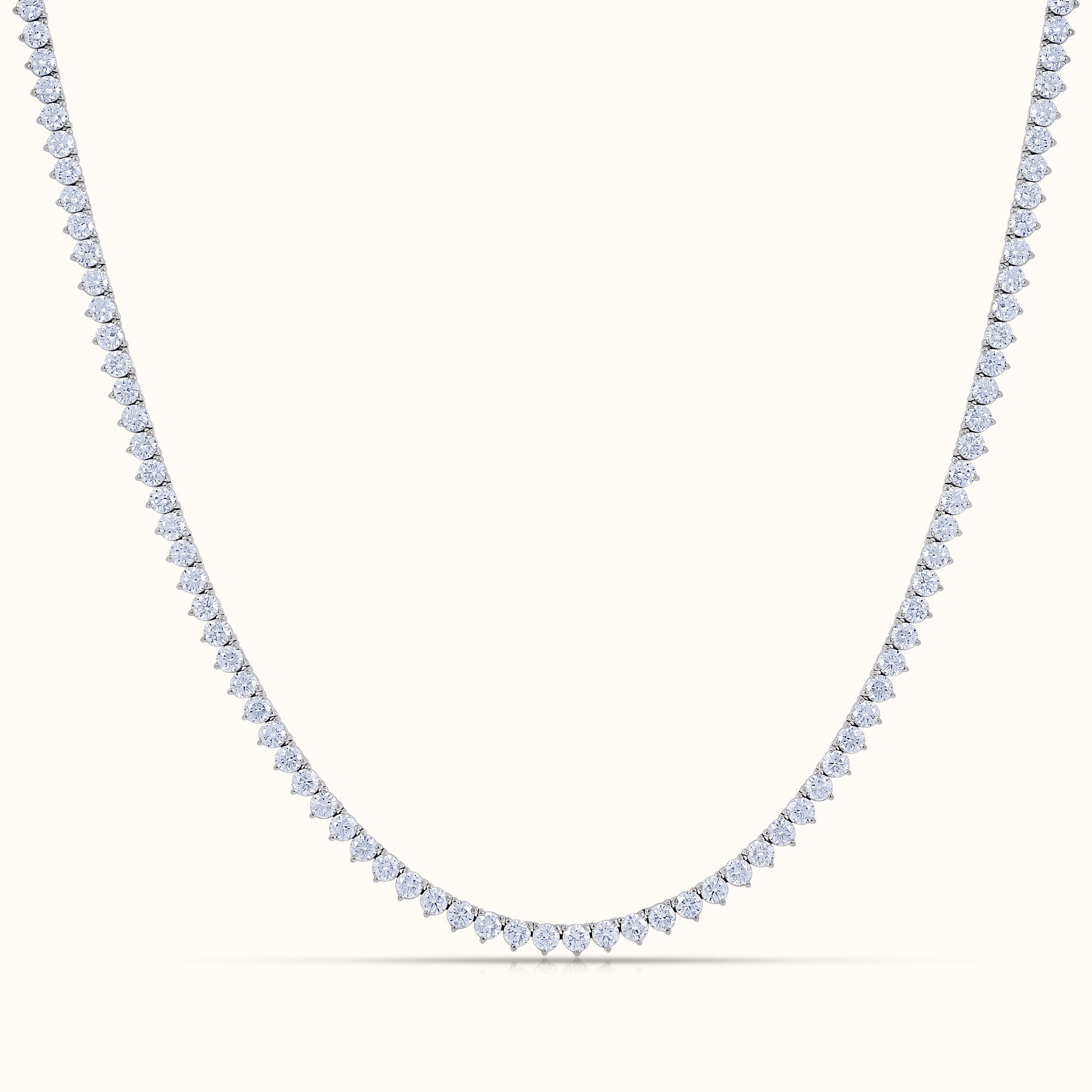 3 Prong 16 inch Lab Grown Diamond Tennis Necklace and Stud Earrings Set - AVIR New York