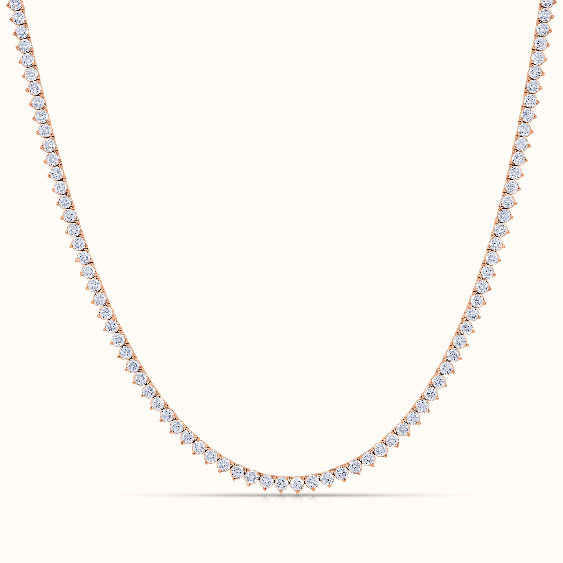 3 Prong 16 inch Lab Grown Diamond Tennis Necklace and Stud Earrings Set - AVIR New York
