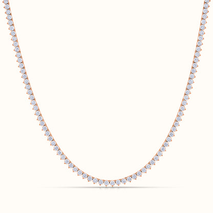 3 Prong 16 inch Lab Grown Diamond Tennis Necklace and Stud Earrings Set - AVIR New York