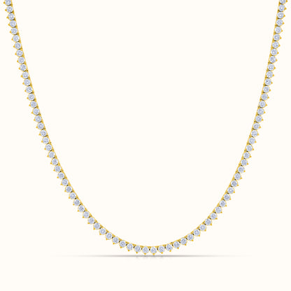 3 Prong 16 inch Lab Grown Diamond Tennis Necklace and Stud Earrings Set - AVIR New York