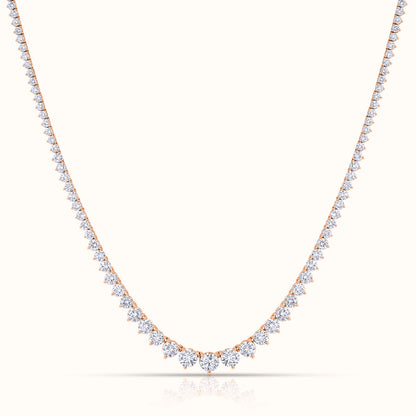 3 Prong Graduated Lab Grown Diamond Tennis Necklace