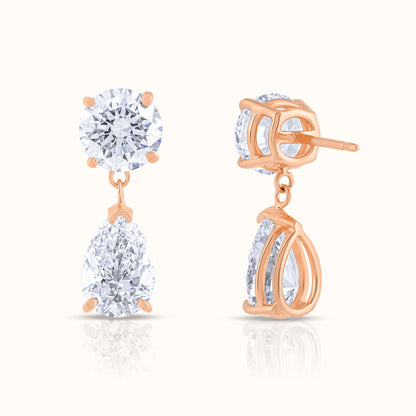 IGI Pear Shaped Lab Grown Diamond Drop Earrings