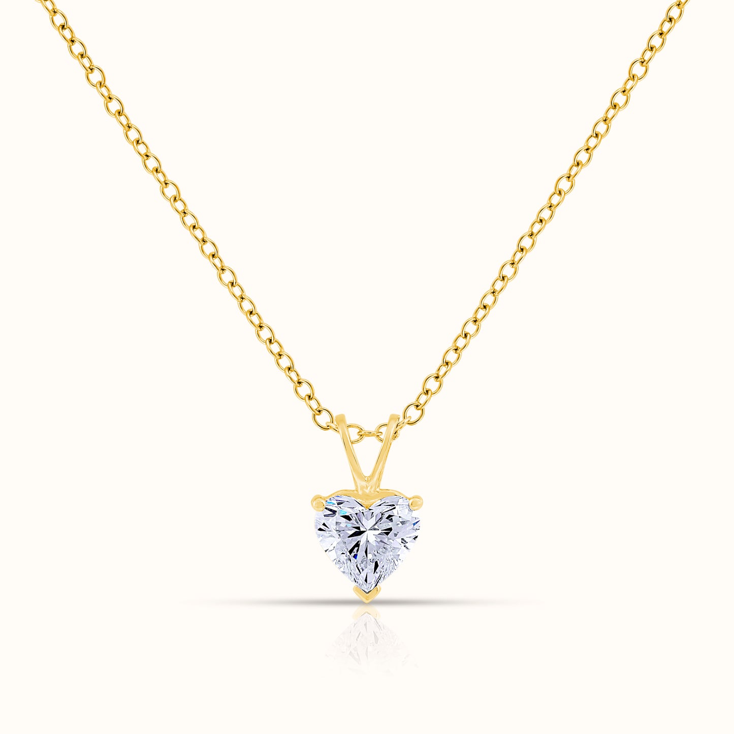 IGI Certified Solitaire Lab Grown Diamond Heart Cut Pendant Necklace