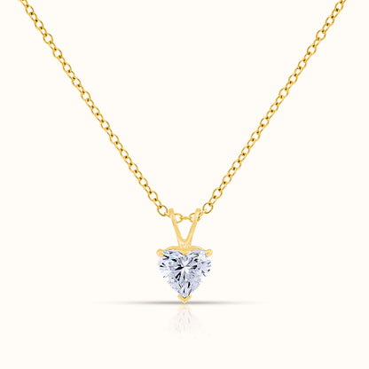 IGI Certified Solitaire Lab Grown Diamond Heart Cut Pendant Necklace
