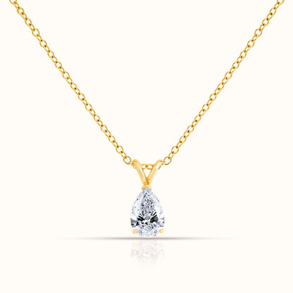 IGI Certified Solitaire Lab Grown Diamond Pear Cut Pendant Necklace
