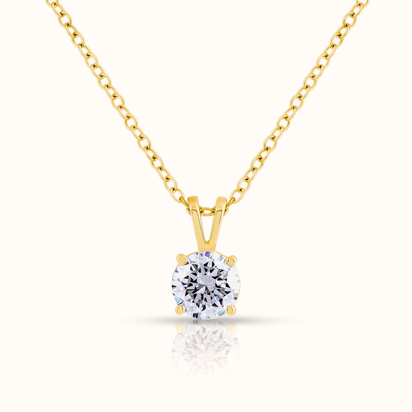 Lab Grown Diamond 4 Prong Solitaire Necklace