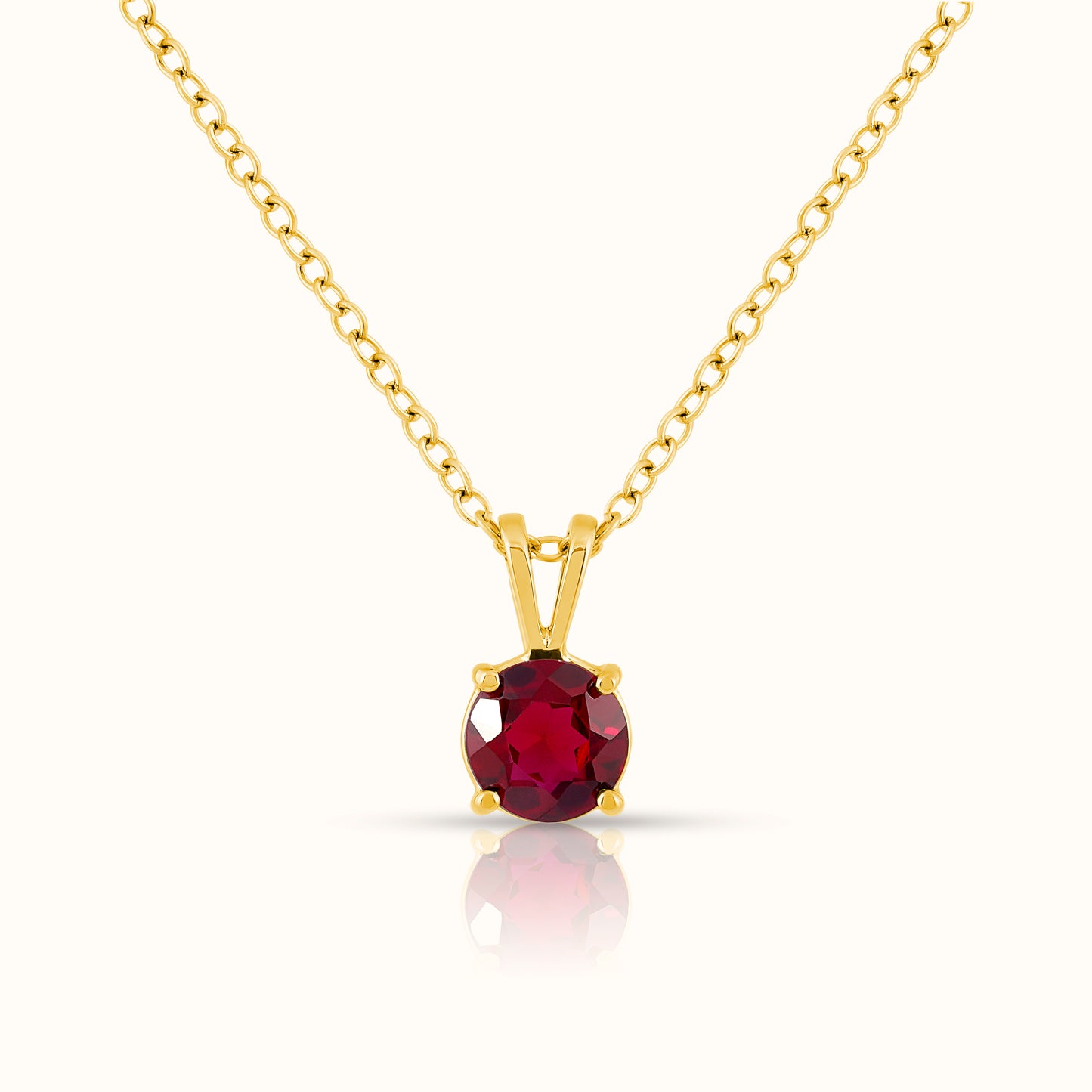 Lab Grown Ruby - July Birthstone Charm Pendant