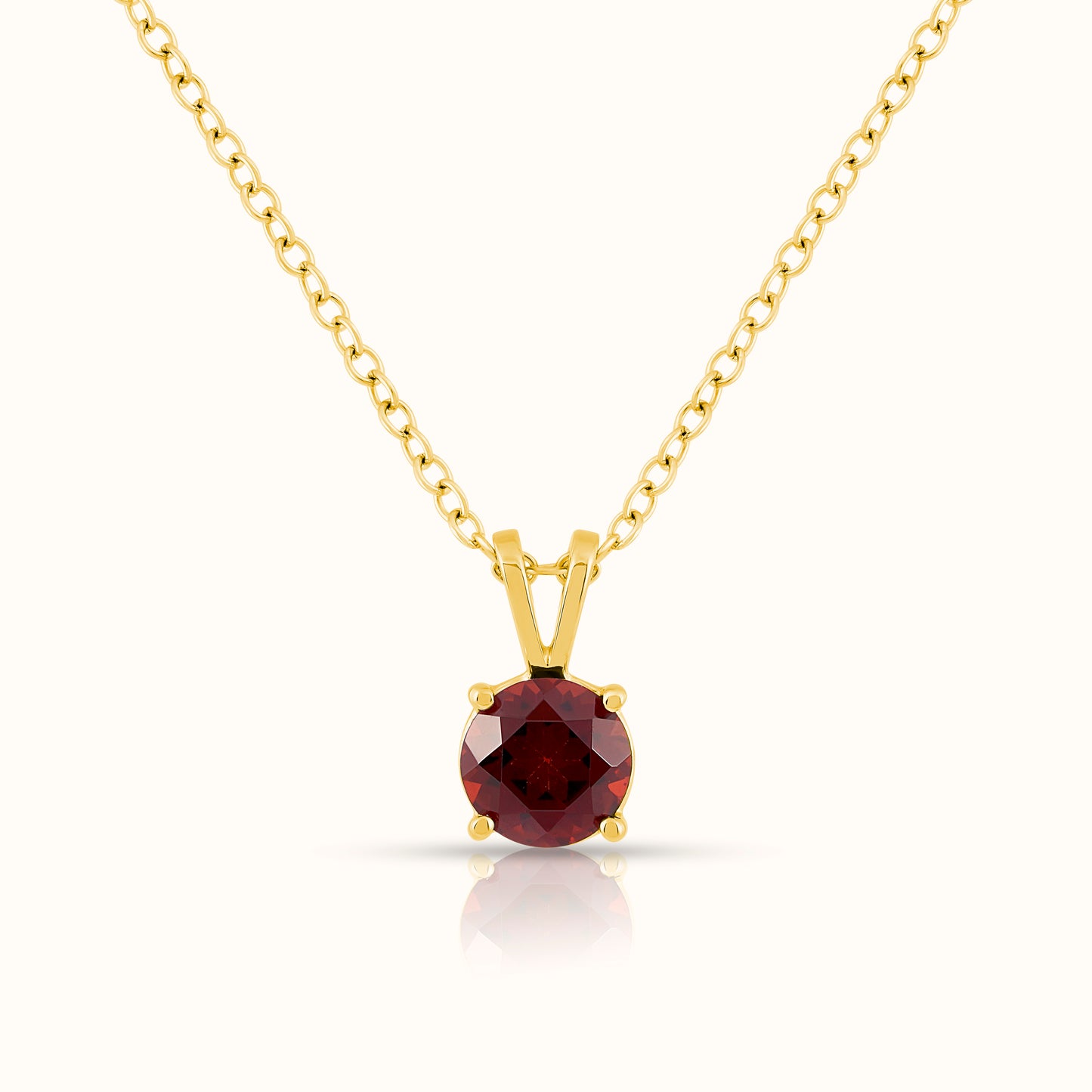 Natural Garnet - January Birthstone Charm Pendant