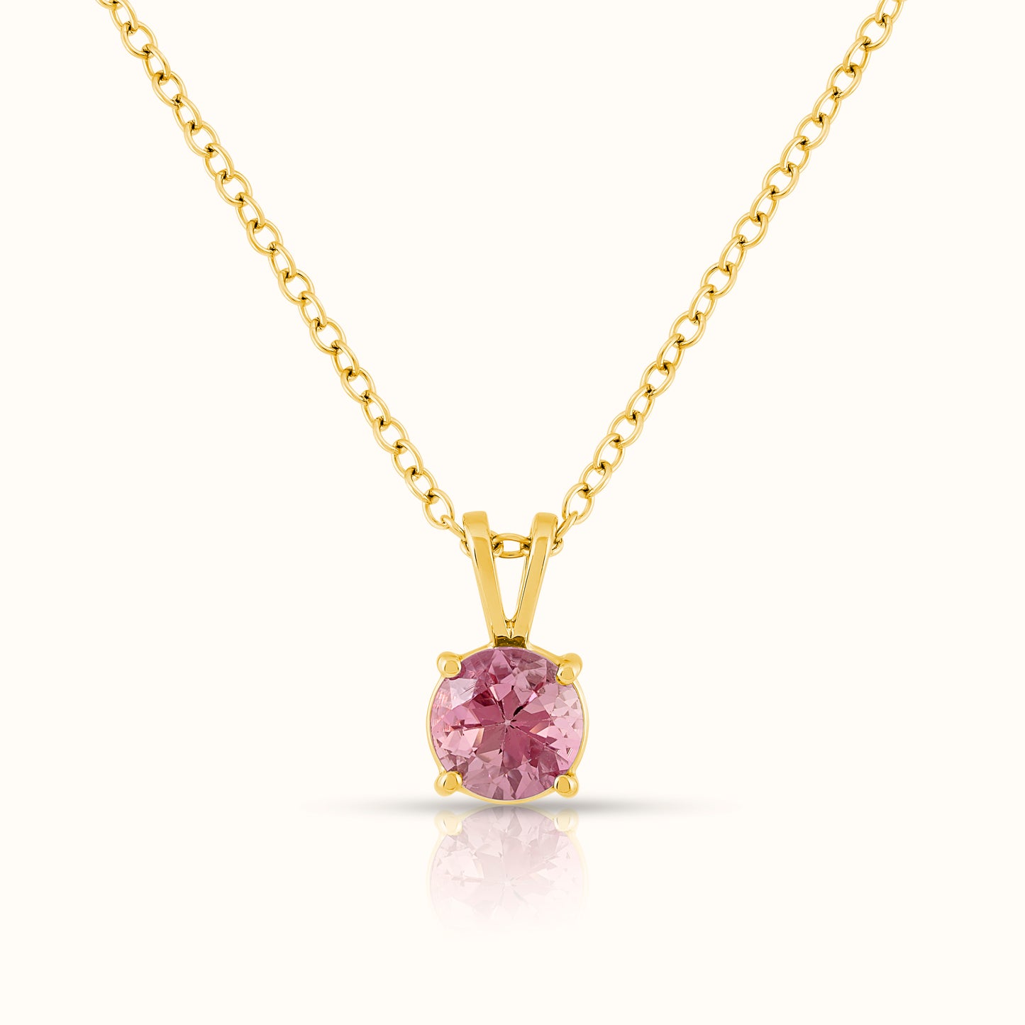 Natural Pink Tourmaline - October Brithstone Charm Pendant
