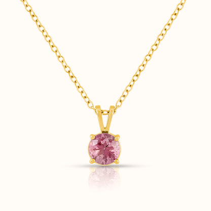 Natural Pink Tourmaline - October Brithstone Charm Pendant