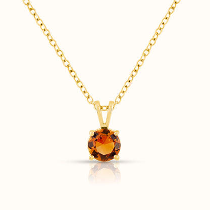 Natural Citrine - November Birthstone Charm Pendant