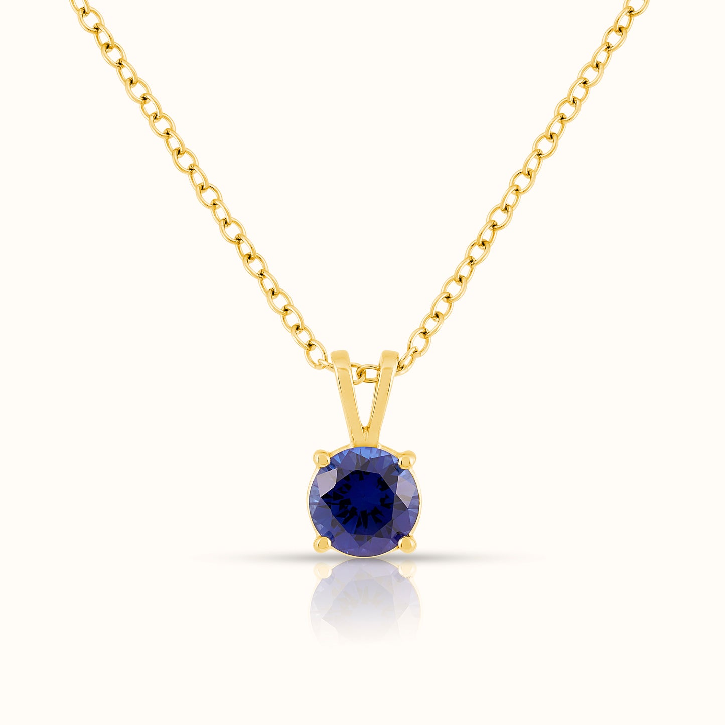 Natural Blue Sapphire - September Birthstone Charm Pendant